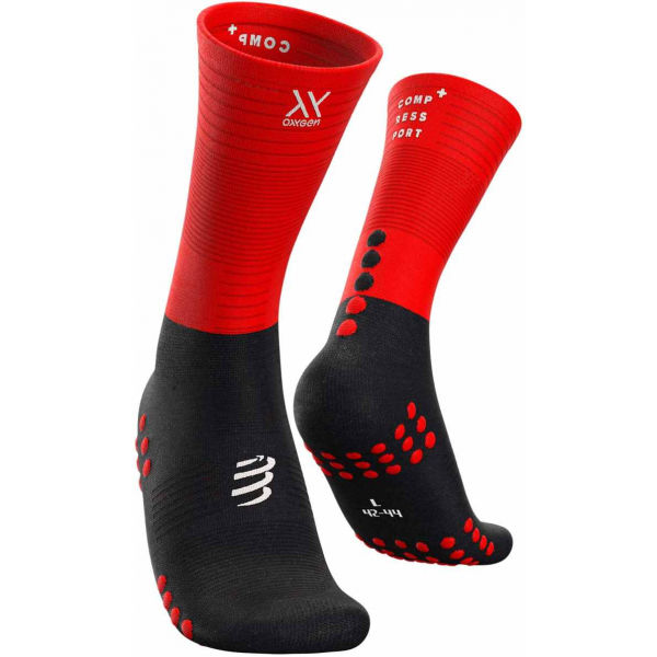 Compressport MID COMPRESSION SOCKS Visoke čarape Za Trčanje, Crvena, Veľkosť T2